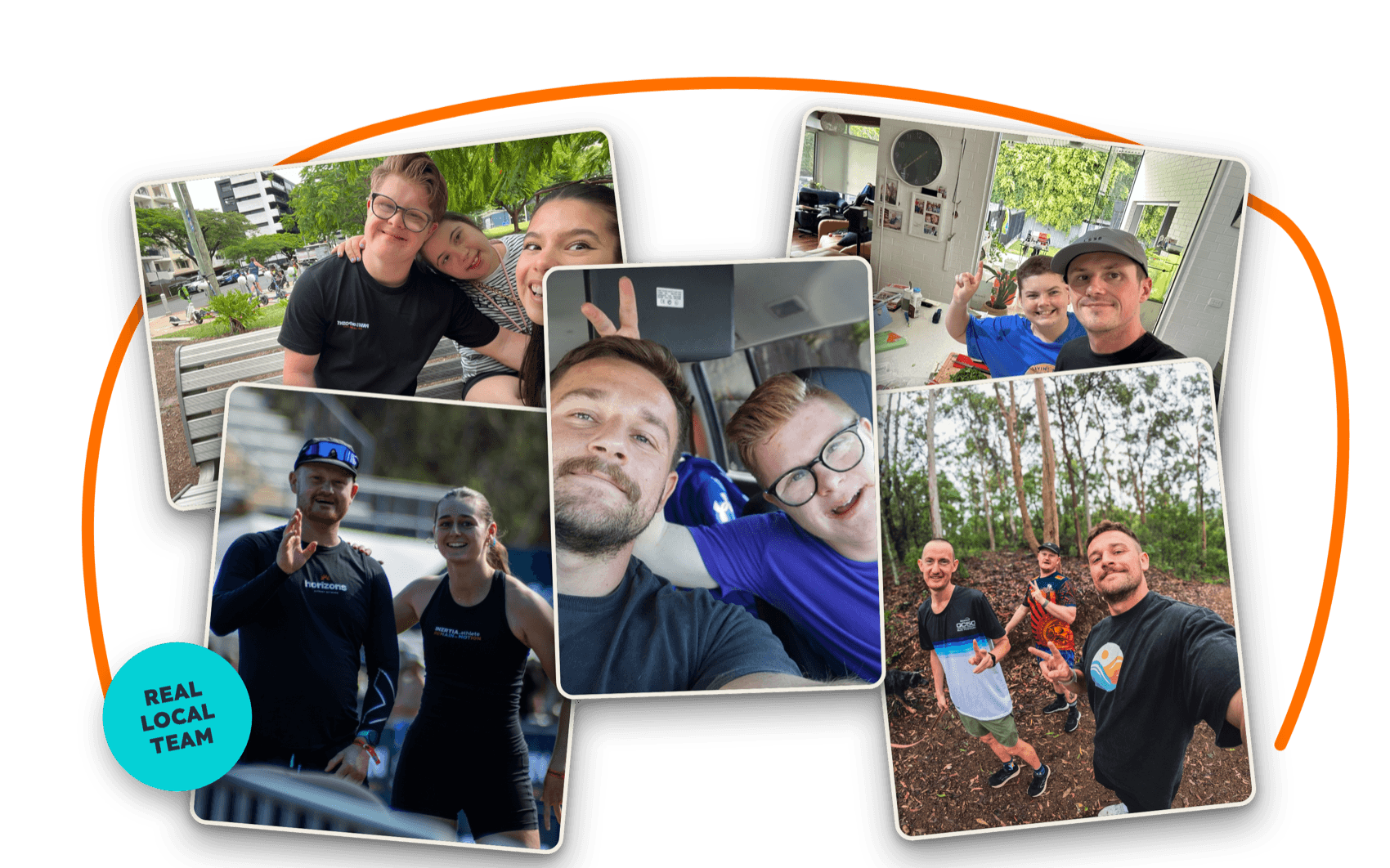 The Horizons Support Network team and the people they support, out and about across Brisbane