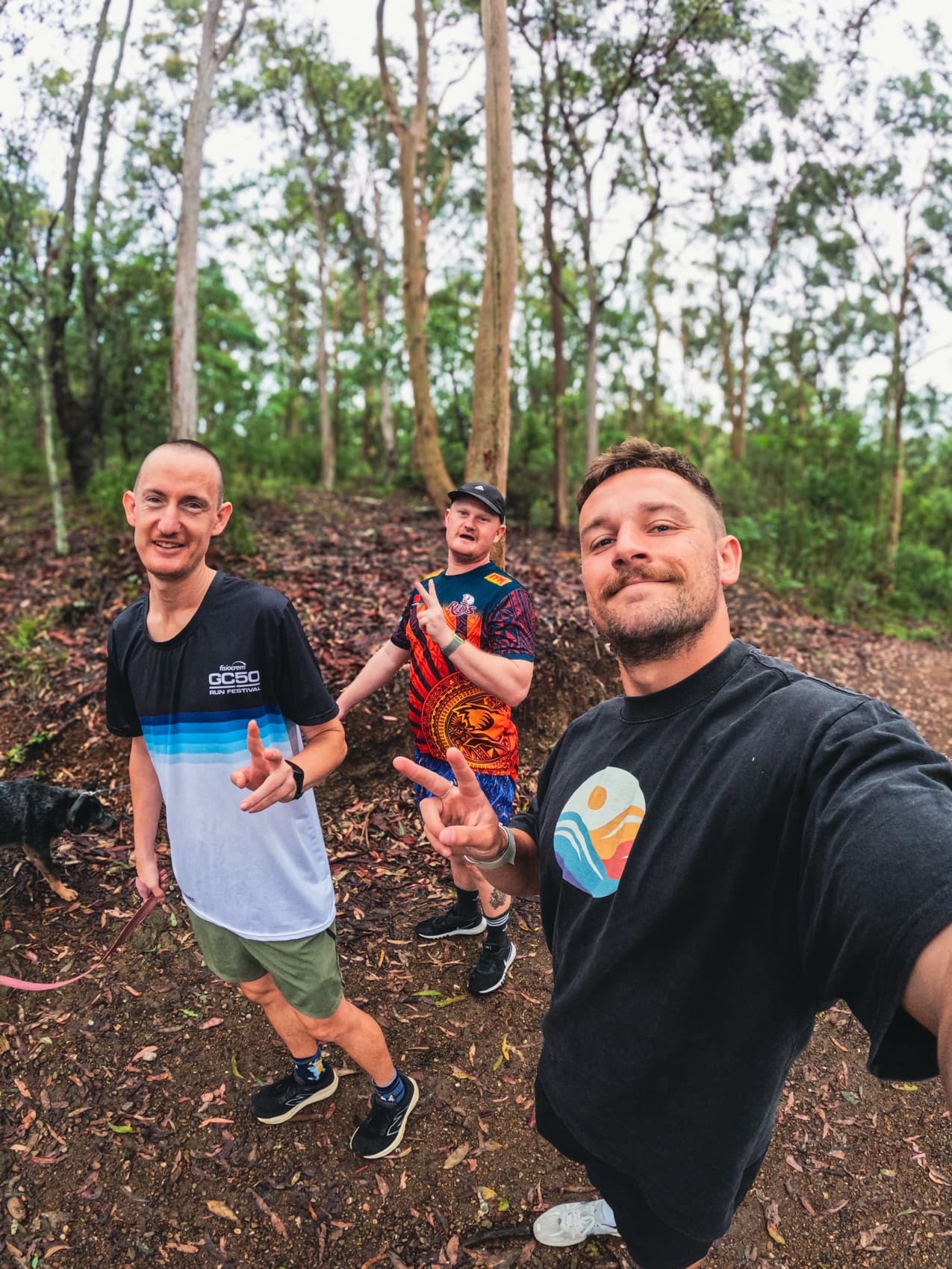 Chris and two of the Horizons Support Network team out in the bush together near Brisbane